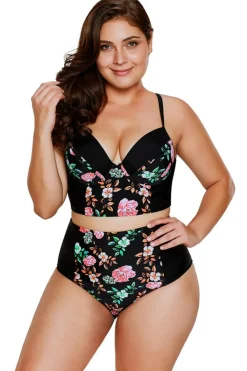 Discount Dear-Lover Delicate Floral Push Up High waisted swimsuits As shown