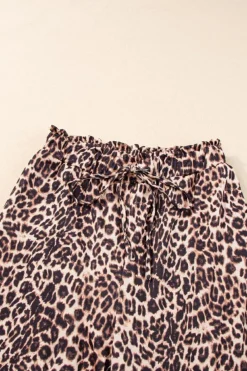 Outlet Dear-Lover Boho Leopard Wide Leg Pants Desert Palm