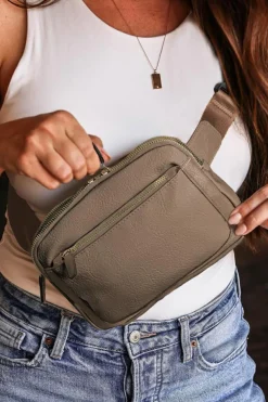 Outlet Dear-Lover Minimalist Multi-zipped Crossbody Bag Desert Palm