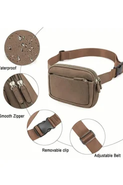 Outlet Dear-Lover Minimalist Multi-zipped Crossbody Bag Desert Palm