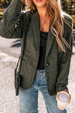 Best Dear-Lover Twilled Single Breasted Lapel Blazer Coat Desert Palm