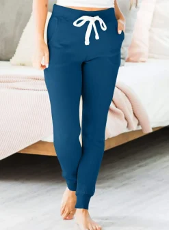 Best Dear-Lover Drawstring Waist Pocketed Joggers Sail Blue