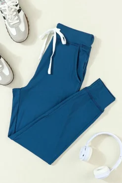 Best Dear-Lover Drawstring Waist Pocketed Joggers Sail Blue