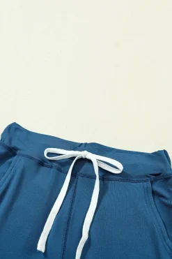Best Dear-Lover Drawstring Waist Pocketed Joggers Sail Blue