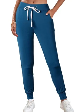 Best Dear-Lover Drawstring Waist Pocketed Joggers Sail Blue