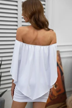 Online Dear-Lover Dressing Layered Mini Poncho Dress White