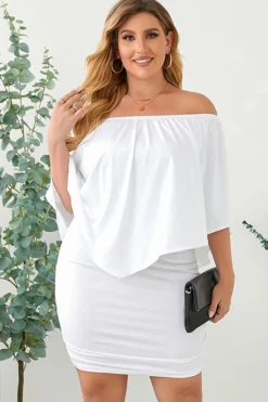 Online Dear-Lover Dressing Layered Mini Poncho Dress White