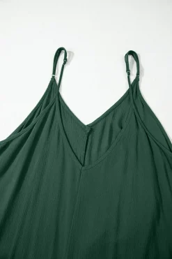 Discount Dear-Lover Spaghetti Straps Pocketed Slouchy Maxi Dress Duffel Green