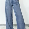 New Dear-Lover Acid Wash Wide Leg High Waist Jeans Dusk Blue