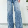 Hot Dear-Lover Central Seamed Wide Leg High Waist Jeans Dusk Blue