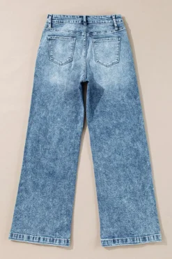 Hot Dear-Lover Central Seamed Wide Leg High Waist Jeans Dusk Blue