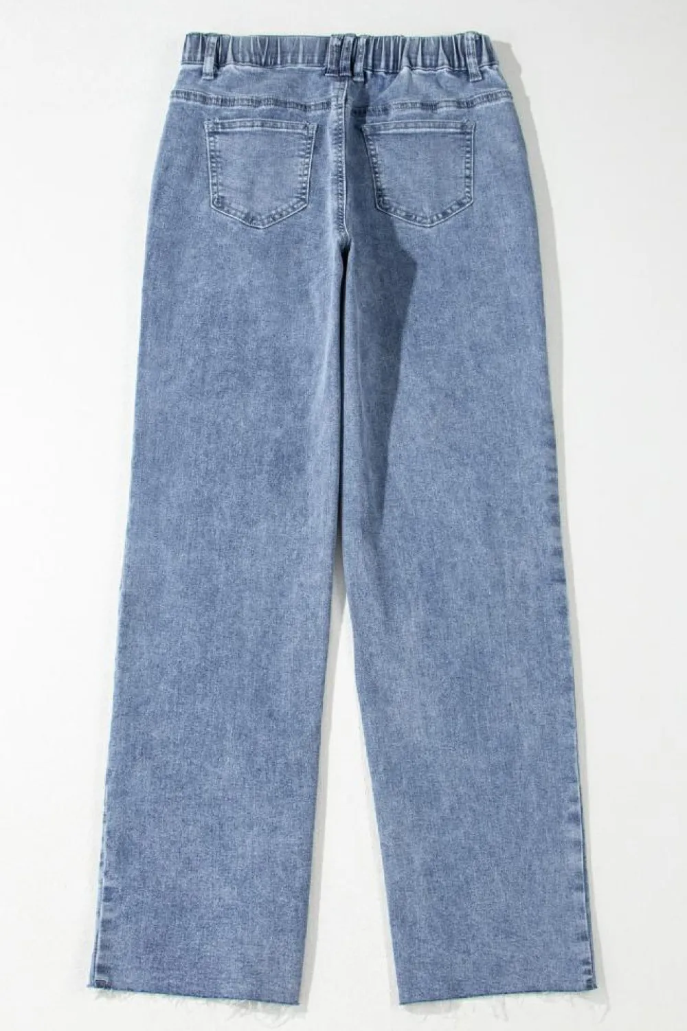 Fashion Dear-Lover Foiled Star Patchwork Straight Leg Loose Jeans Dusk Blue