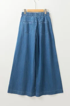 Online Dear-Lover Mineral Wash Button Fly Waist Wide Leg Jeans Dusk Blue