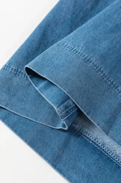 Online Dear-Lover Mineral Wash Button Fly Waist Wide Leg Jeans Dusk Blue