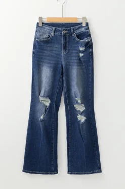 Clearance Dear-Lover Mineral Wash High Rise Ripped Jeans Dusk Blue
