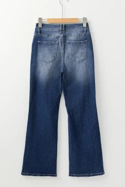 Clearance Dear-Lover Mineral Wash High Rise Ripped Jeans Dusk Blue