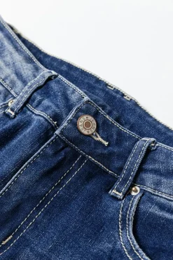 Clearance Dear-Lover Mineral Wash High Rise Ripped Jeans Dusk Blue