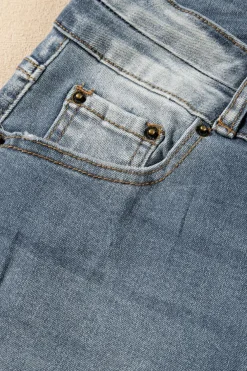 Sale Dear-Lover Vintage Light Wash Ripped Raw Edge Flare Jeans Dusk Blue