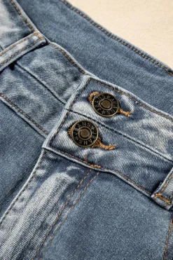 Sale Dear-Lover Vintage Light Wash Ripped Raw Edge Flare Jeans Dusk Blue