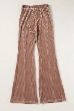 Outlet Dear-Lover Solid Color High Waist Flare Corduroy Pants Dusty Pink