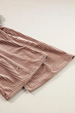 Outlet Dear-Lover Solid Color High Waist Flare Corduroy Pants Dusty Pink
