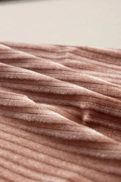 Outlet Dear-Lover Solid Color High Waist Flare Corduroy Pants Dusty Pink