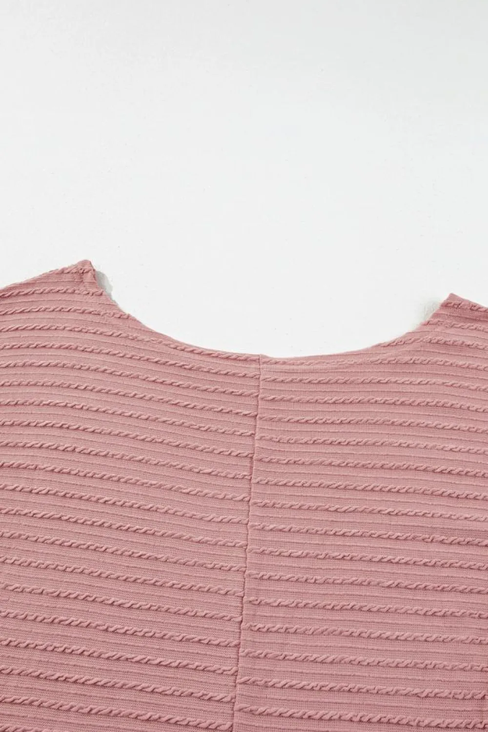 Discount Dear-Lover Textured Knit Long Sleeve Top Dusty Pink