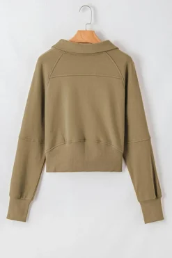 Outlet Dear-Lover Fleece Lined Zip Up Stand Collar Thumbhole Sleeve Sweatshirt Elmwood