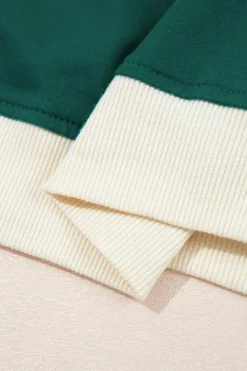 New Dear-Lover Colorblock Edge Drop Shoulder T Shirt and Skort 2Pcs Set Evergreen