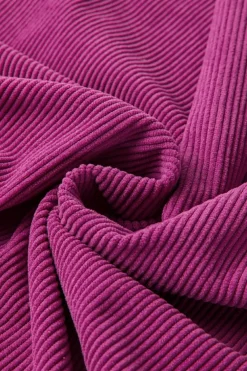 Hot Dear-Lover Ribbed Corduroy Oversized Sweatshirt Festival Fuchsia