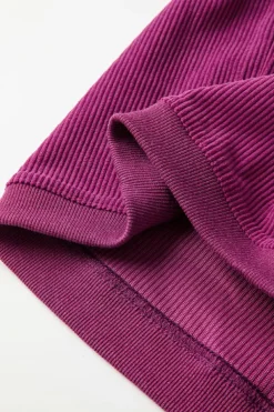 Hot Dear-Lover Ribbed Corduroy Oversized Sweatshirt Festival Fuchsia