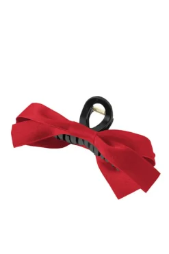 Clearance Dear-Lover Bow Decor Large Hair Claw Clip Fiery Red