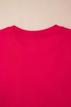 Outlet Dear-Lover Christmas Santa Baby Tinsel Graphic Sweatshirt Fiery Red