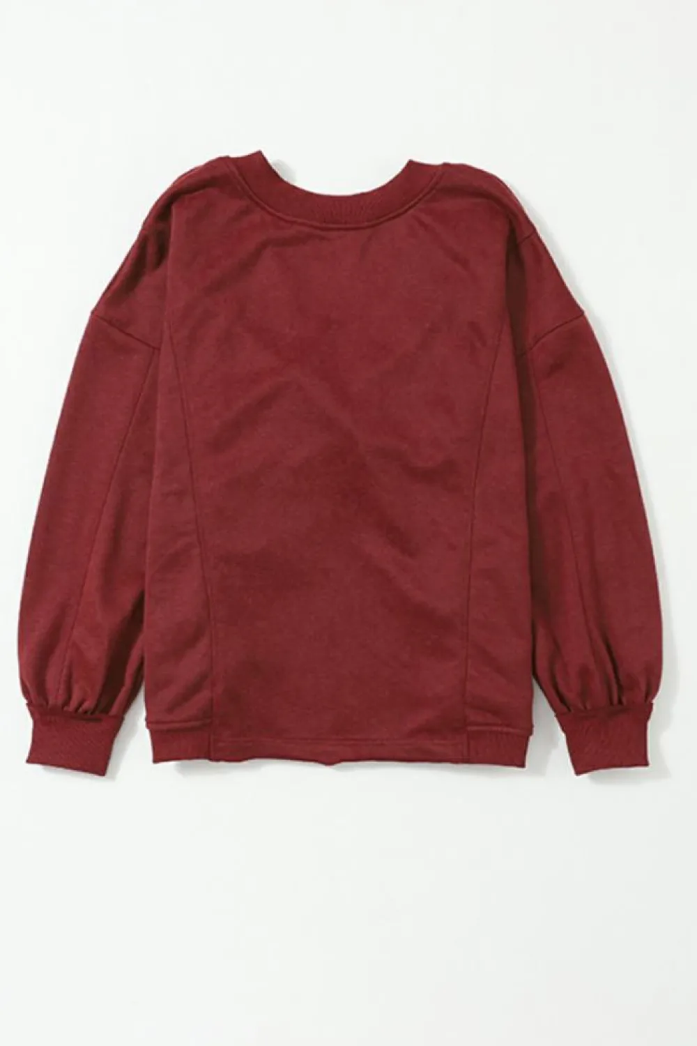 Fashion Dear-Lover Exposed Seam Twist Open Back Oversized Sweatshirt Fiery Red