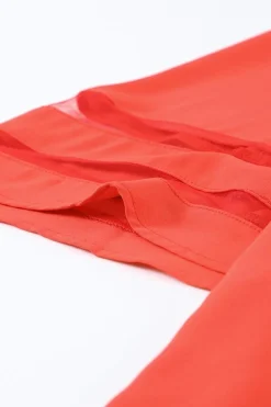 Hot Dear-Lover Flare Sleeve V Neck Loose Blouse Fiery Red