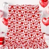 Sale Dear-Lover Heart Checkered Print Soft Large Blanket Fiery Red
