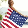 Outlet Dear-Lover Independent Day Flag Pattern Bath Towel Fiery Red