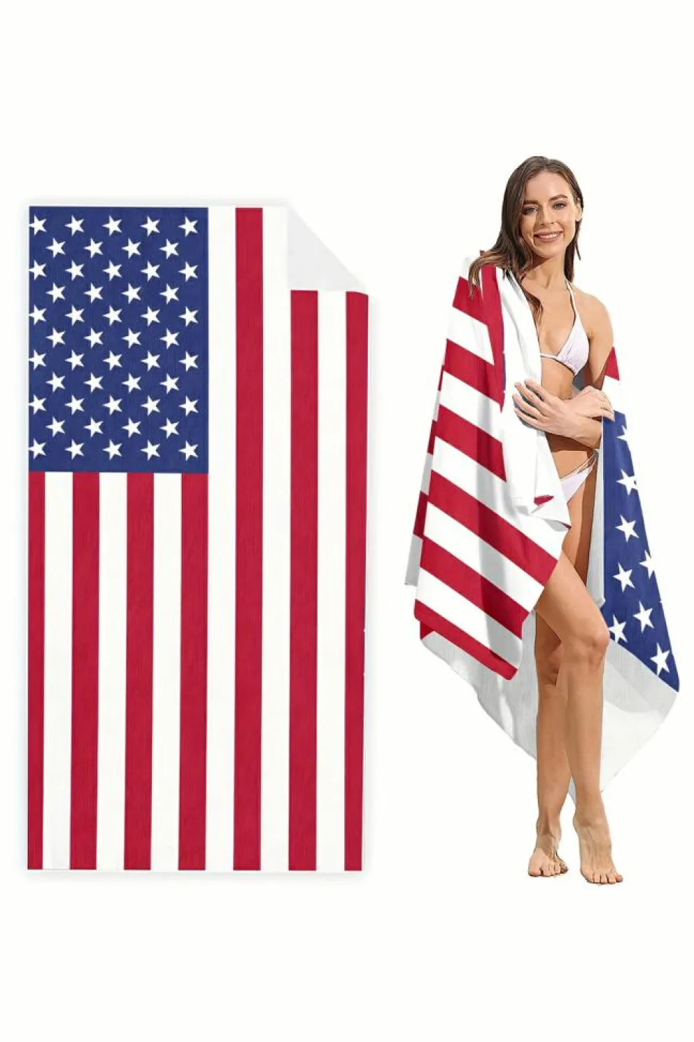 Outlet Dear-Lover Independent Day Flag Pattern Bath Towel Fiery Red