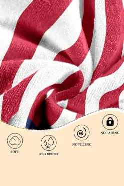 Outlet Dear-Lover Independent Day Flag Pattern Bath Towel Fiery Red