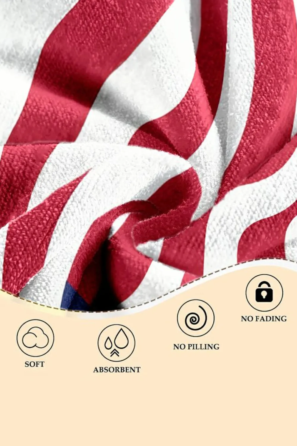 Outlet Dear-Lover Independent Day Flag Pattern Bath Towel Fiery Red
