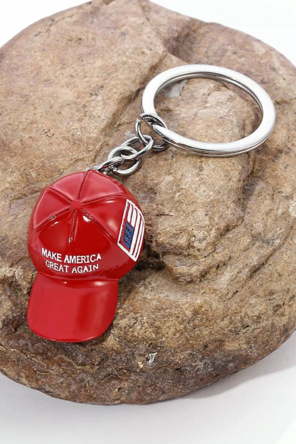 Hot Dear-Lover Make America Great Again Cap Pendant Keychain Fiery Red