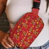 Outlet Dear-Lover Rugby Football Star Printed Buckle Strap Crossbody Bag Fiery Red