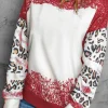 New Dear-Lover Tie Dye Leopard Drop Shoulder Sweatshirt Fiery Red