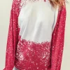 Sale Dear-Lover Tie-dyed Crew Neck Pullover Sweatshirt Fiery Red