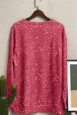 Sale Dear-Lover Tie-dyed Crew Neck Pullover Sweatshirt Fiery Red