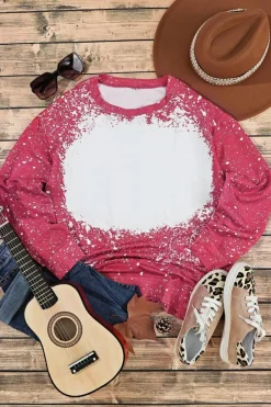 Sale Dear-Lover Tie-dyed Crew Neck Pullover Sweatshirt Fiery Red