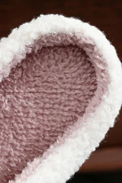 Discount Dear-Lover Valentine Love Heart Pattern Home Fuzzy Slippers Fiery Red