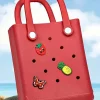 Discount Dear-Lover Waterproof EVA Random Decorations Hollow Tote Bag Fiery Red