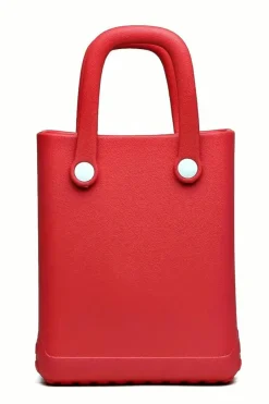 Discount Dear-Lover Waterproof EVA Random Decorations Hollow Tote Bag Fiery Red