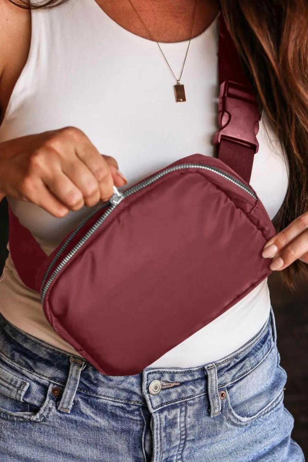 Outlet Dear-Lover Waterproof Zipped Crossbody Chest Bag 20*5*14cm Fiery Red